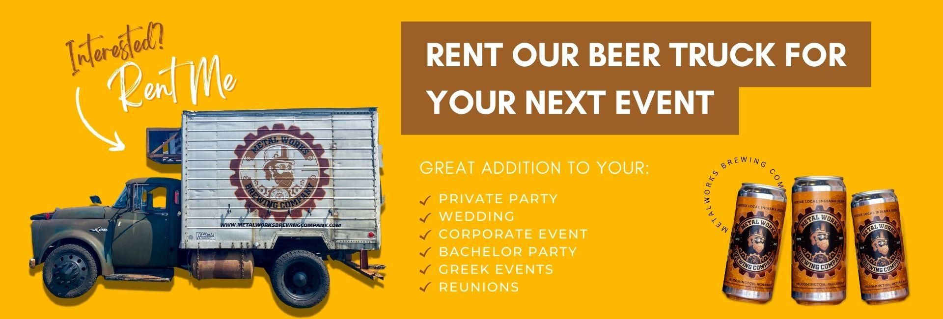 beer truck for rent Indiana